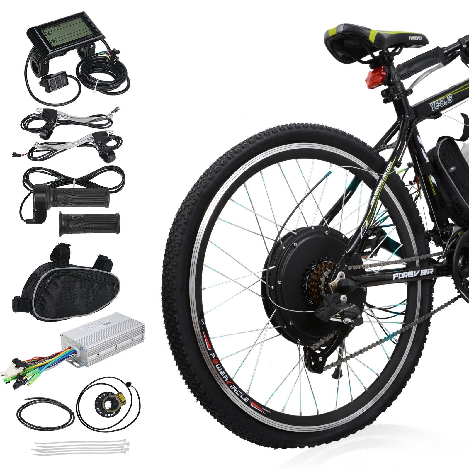 Voilamart 26" Rear Wheel Electric Bicycle Conversion Kit, 48V 1000W E