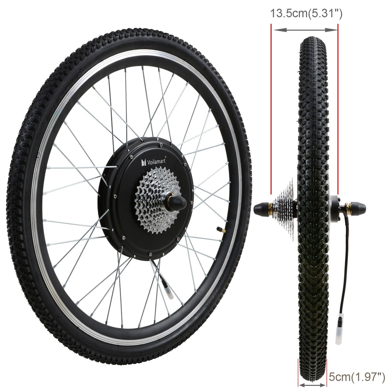 Voilamart 48V 1000W 26" Rear Wheel With LCD Display Electric Bicycle ...