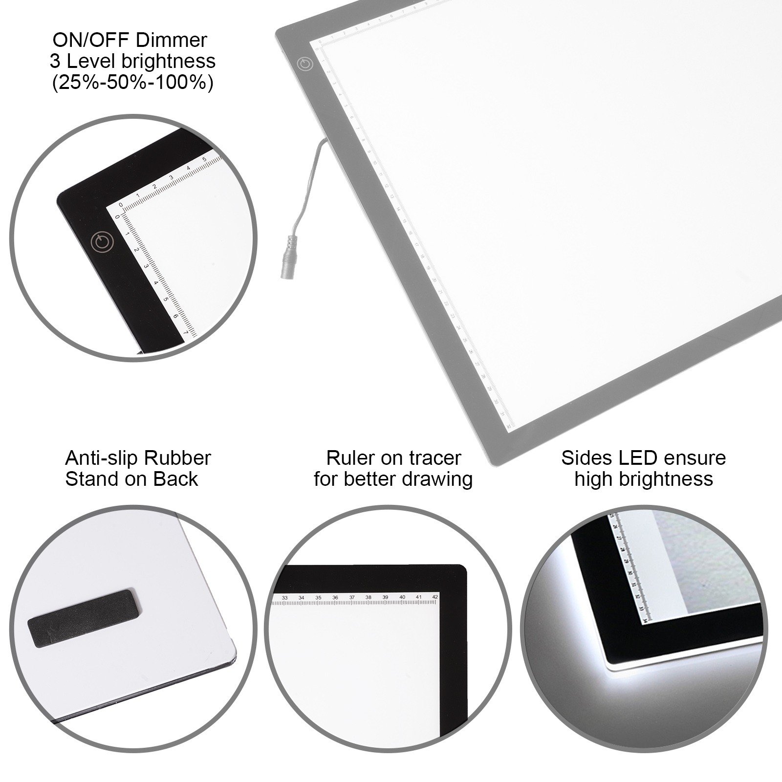 A5 Drawing Tablet Pad LED Drawing Pad Box Board Drawing Tracing Tracer Copy  Board Table Pad Led Light Pad Copy Board with Usb - Price history & Review