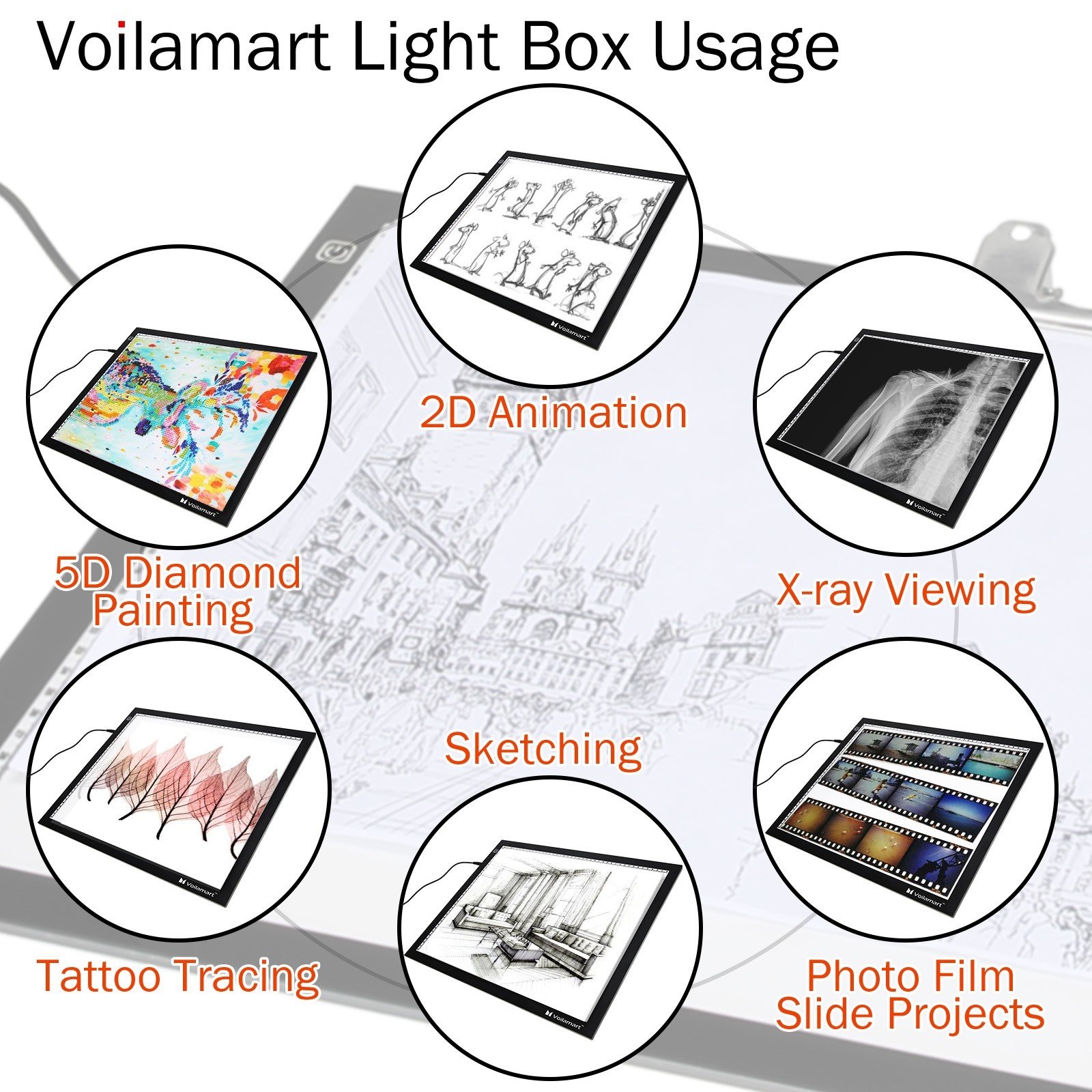 Voilamart A3 LED Light Box Tracer, 12V Ultra Bright 3-Level