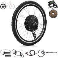 Voilamart 26" Rear Wheel Electric Bicycle Conversion Kit, 48V 1500W E-bike Motor Kit LCD Display, Built-In Programmable Controller PAS System, 750W Power Limited Road Bike